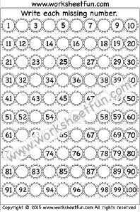 Printable 100 Chart With Missing Numbers