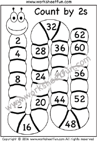 Skip Counting by 2 – Count by 2s – One Worksheet