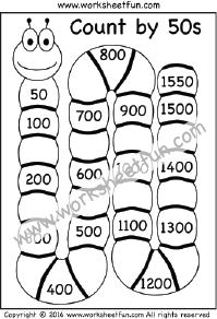 Skip Counting by 50 – Count by 50s – Two Worksheets