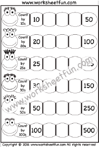 100 Chart With Skip Counting Circles