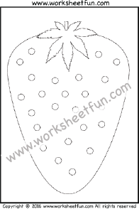 Strawberry Tracing Worksheet
