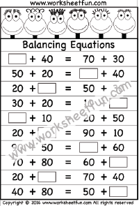Balancing Equations – One Worksheet