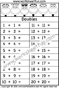 Addition Doubles – 1 Worksheet