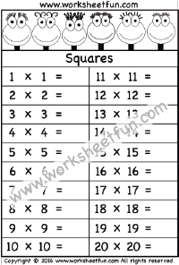 Chart Of Perfect Squares 1 100