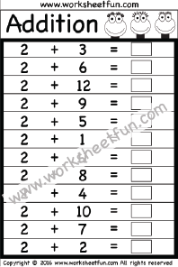 Addition Facts – 11 Worksheets