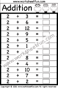 Addition Basic Facts Chart