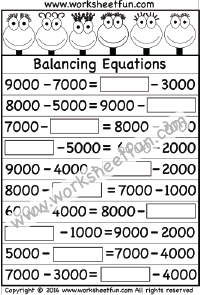 Balancing Equations – One Worksheet