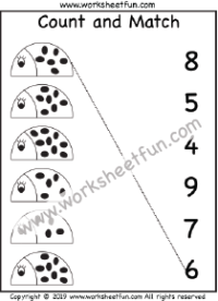 Matching numbers 1 10 worksheets