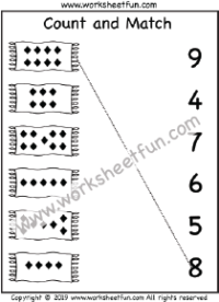 Count and Match – Numbers 1-10 – One Worksheet