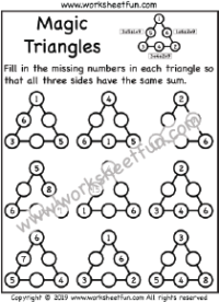 Magic Triangles – One Worksheet