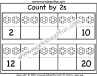 Skip Counting by 2 – Count by 2s – 3 Worksheets