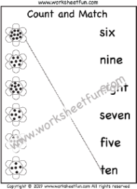 Number Words – Numbers in Words – Count and Match – One Worksheet