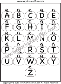 Pumpkin Alphabet Worksheet- Letter Chart – A to Z – Alphabet Chart – Capital letters – Uppercase