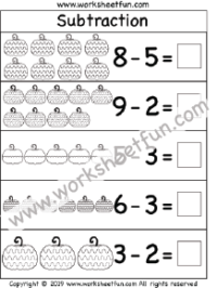 Pumpkin Themed Worksheet – Beginner Subtraction – Kindergarten Subtraction Worksheet – 1 Worksheet
