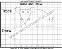 Grid Coordinates – Grid Drawing – Graph – Trace and Draw – One Worksheet
