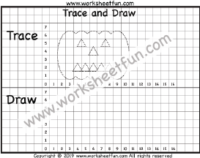 Pumpkin – Grid Drawing – Graph – Trace and Draw – One Worksheet