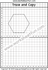 Trace and Draw – Trace and Copy – Hexagon – One Worksheet