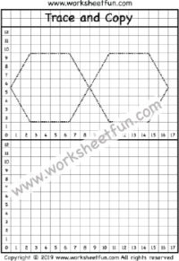 Trace and Draw – Trace and Copy – Hexagon – One Worksheet