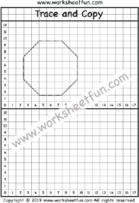 Trace and Draw – Trace and Copy – Octagon – One Worksheet