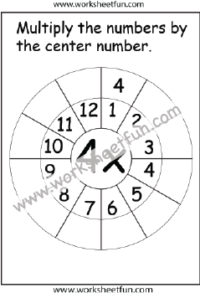 Multiplication Target Circles – 4 Times Table Worksheet