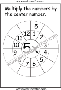 Multiplication Target Circles – 5 Times Table Worksheet