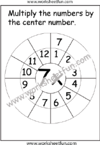 Multiplication Target Circles – 7 Times Table Worksheet