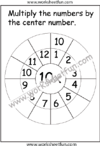 Multiplication Target Circles – 10 Times Table Worksheet