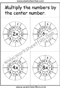 Multiplication Target Circles –  2,4,6,8 Times Table Worksheet