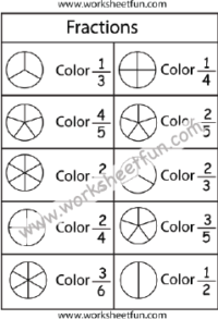Fractions Coloring Worksheets