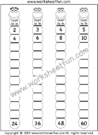 Skip Counting by 2, 3, 4, 5 – Worksheet
