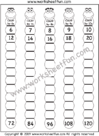 Skip Counting by 6, 7,  8, 9 and 10 – Worksheet