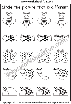 Same and Different – Two Worksheets / FREE Printable Worksheets