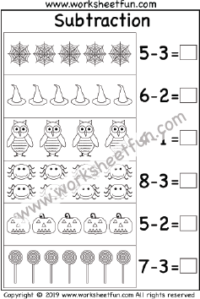 Halloween Subtraction Worksheet