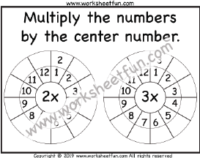 Multiplication Target Circles – 2, 3 Times Table Worksheet