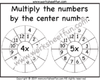 Multiplication Target Circles – 4, 5 Times Table Worksheet