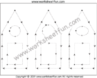 Picture Tracing – Circle, Octagon, Oval, Triangle, and Rectangle – One Worksheet