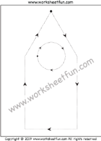 Picture Tracing – Shapes – Circle, Triangle, and Rectangle – One Worksheet