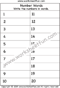 spelling numbers in words free printable worksheets worksheetfun