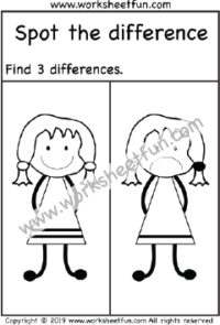 Spot the difference – Girl – One Worksheet