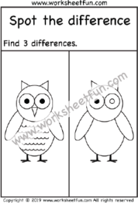 Spot the difference – Owl – One Worksheet