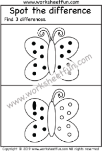 Spot the difference – Butterfly – One Worksheet