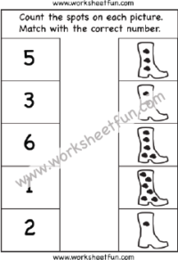Counting Worksheet – Count the spots on each picture – 1 Worksheet