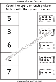 Counting Worksheet – Count the spots on each picture – 1 Worksheet
