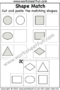 Cut and Paste Shapes Worksheets 