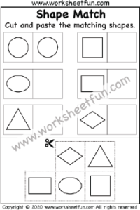 Cut and Paste Shapes Worksheets