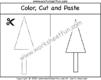 Cut and Paste Shapes – Triangle and Rectangle – One Worksheet