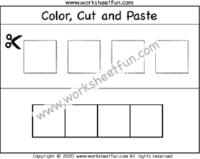 Cut and Paste Shapes – Square – One Worksheet