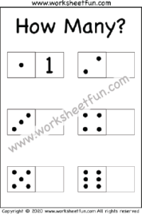 Dice Counting – Count How Many – One Worksheet