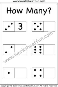 Dice Counting – Count How Many – One Worksheet