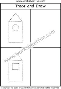 Shape Tracing –  Trace and Draw – Triangle, Circle. Rectangle – 1 Worksheet